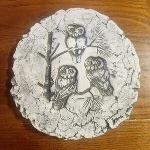 Vintage Volcanic Ash Pottery Owl Wall Plaque Mt St Helen Shapes of Clay, Signed